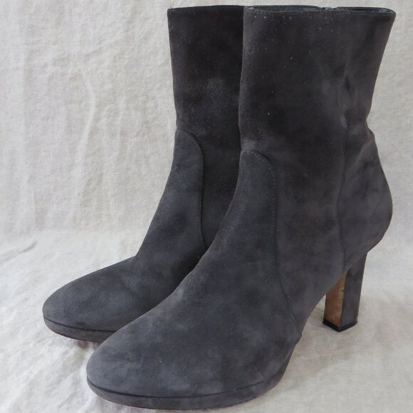 Stuart Weitzman Suede Leather Boots SIZE 8 Gray - Picture 1 of 13